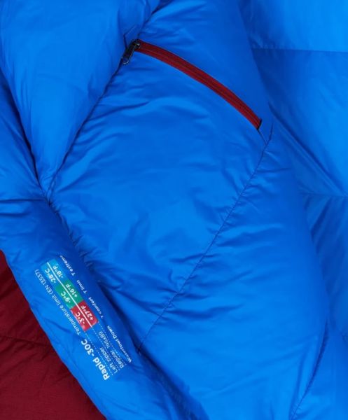 Спальный мешок Red Fox Radid Long -30 пуховый красный/синий